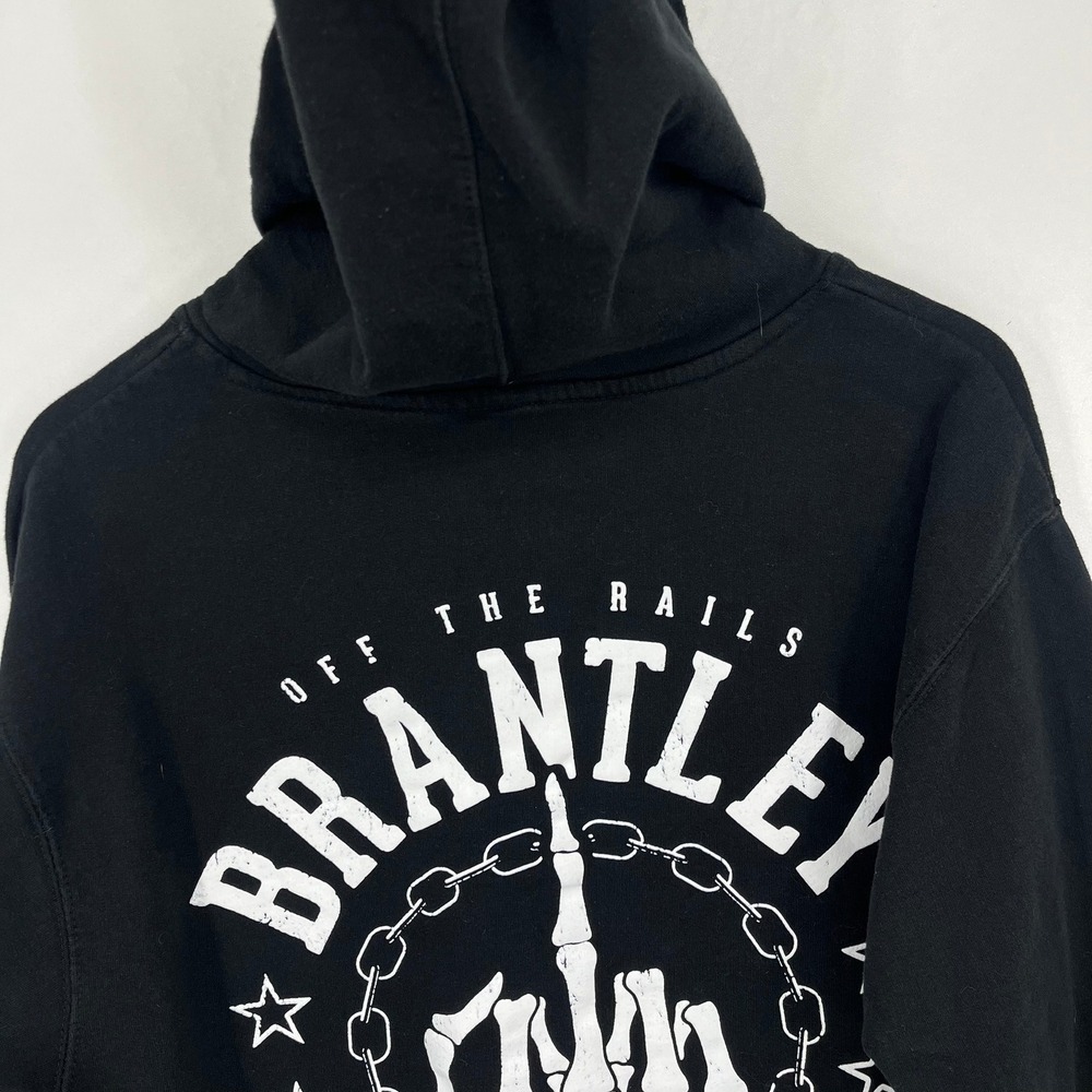 Brantley Gilbert Off The Rails Tour 2024 Skeleton Hoodie Black Mens Medium - Picture 11 of 14